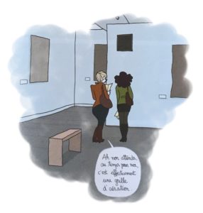 2 filles dans un musée "autant pour moi, c'est bien une grille d'aération"