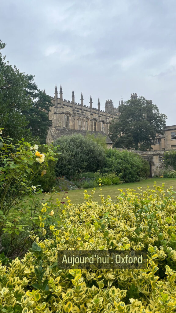 Aujourd'hui, Oxford (vue du Christ Church collège)