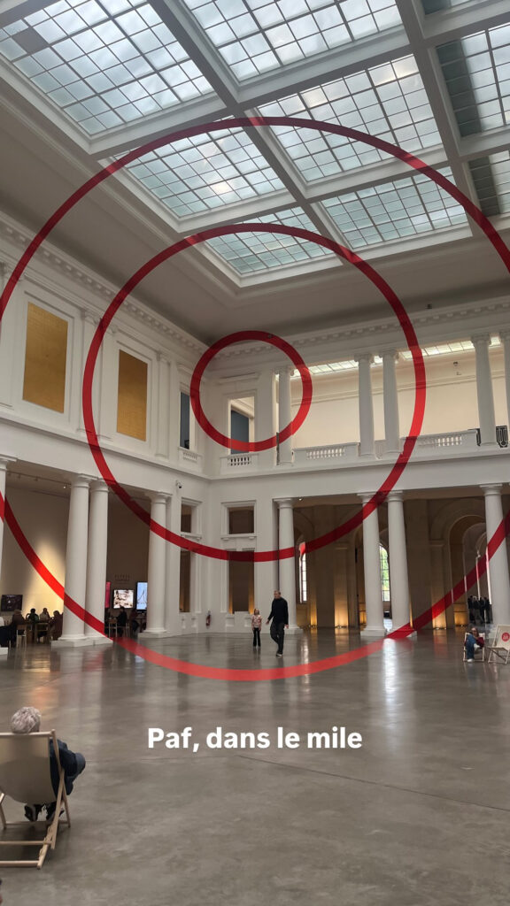 Les ellipses réassemblées forment une cible de trois cercles concentriques